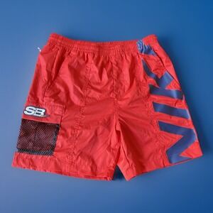 Nike SB Shorts  Red/Black Skateboarding Gym Swim Nylon